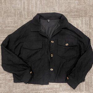 Black corduroy cropped jacket